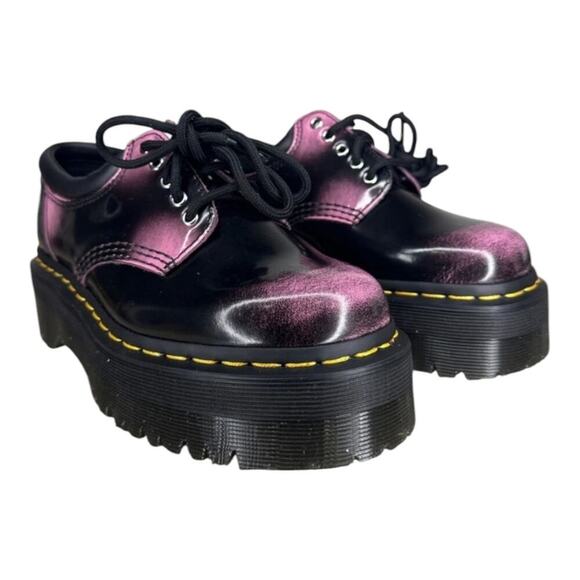 Dr. Martens Purple Black Leather Patent Lug Sole‎ Platform Men\'s Shoes Size 11 main image 5